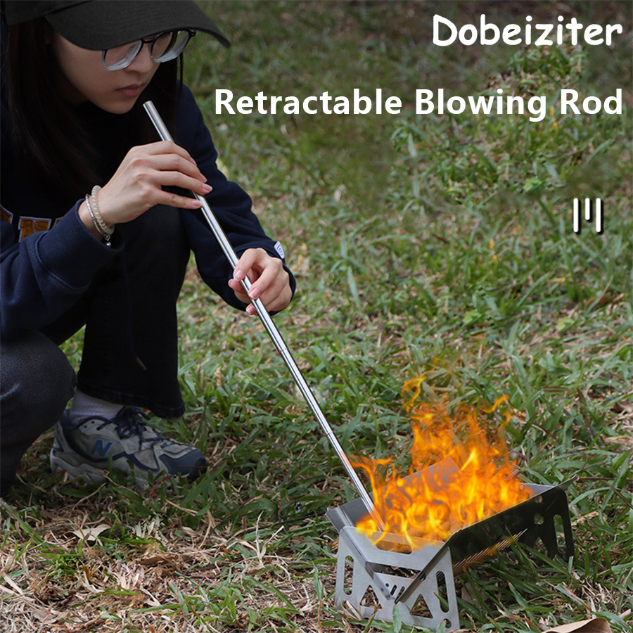 Camping Cooking Ware - Stainless Steel Blowpipe Pocket Bellow Collapsible