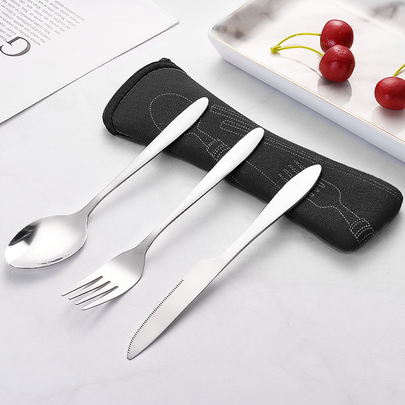 Camping Cooking Knife Set - 3Pcs/set Tableware Stainless Steel Cutlery Set