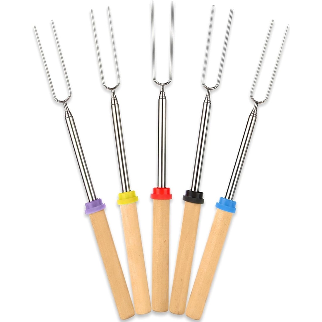 Camping Cooking Pack - 5 Pack Extendable Stainless Steel Marshmallow