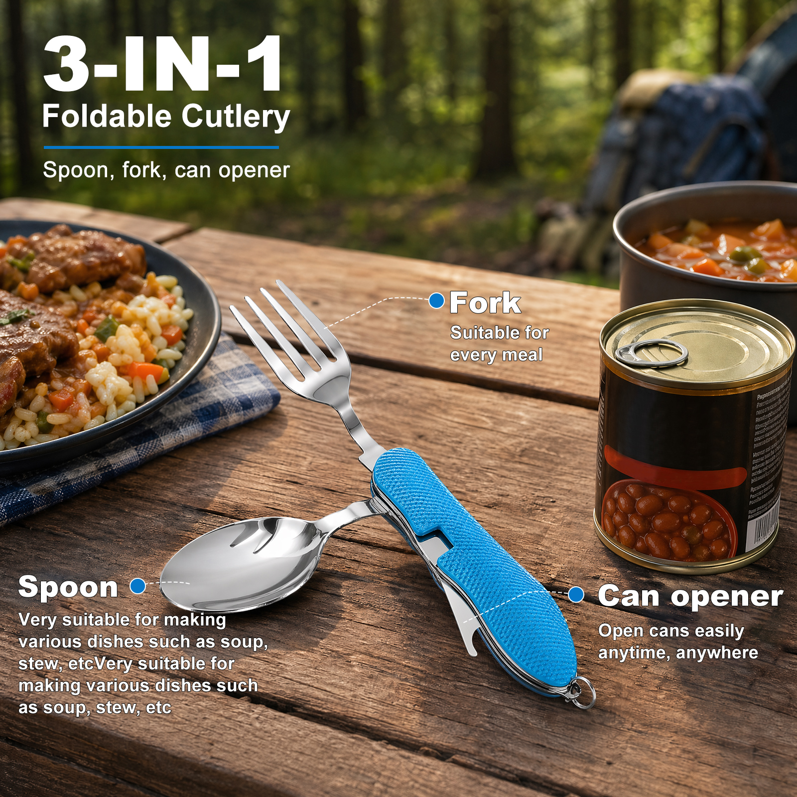 Multifunction 3 in 1 Camping U - огляд і ціна Camping Cooking Knife Set