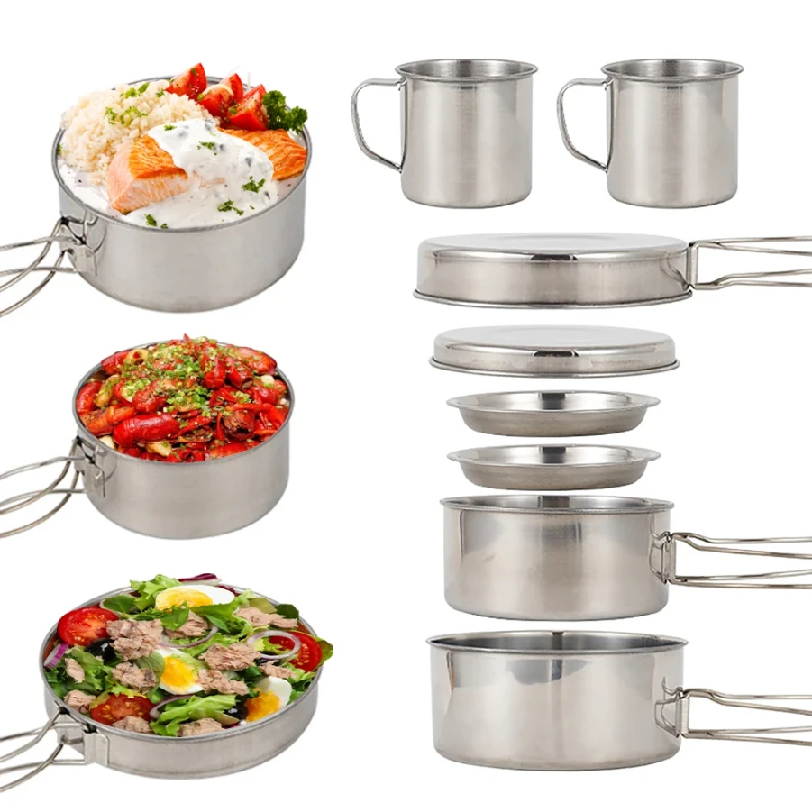 8pcs/Set Camping Cookware Mess - огляд і ціна Camping Cooking Gear Set