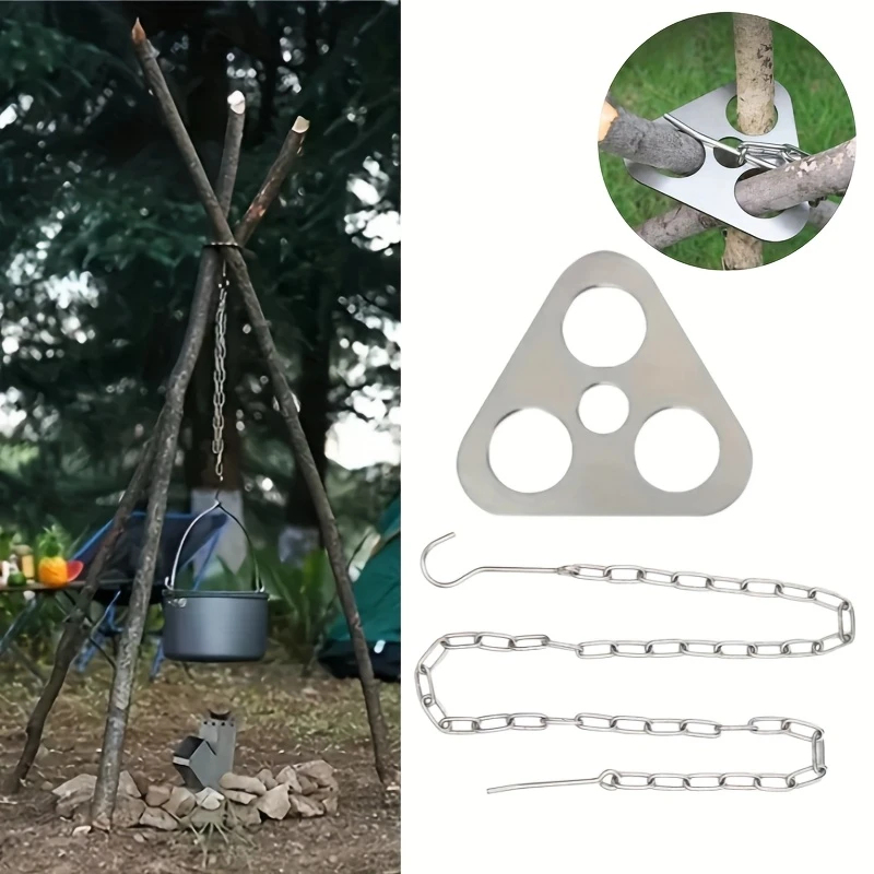 Camping Tripod Hanging Pot Bra - огляд і ціна Camping Cooking Tripod