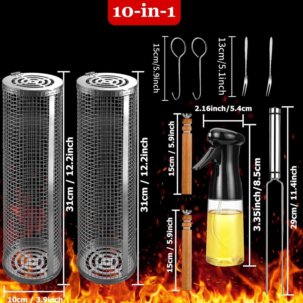 Large Round Stainless Steel Gr - огляд і ціна Camping Cooking