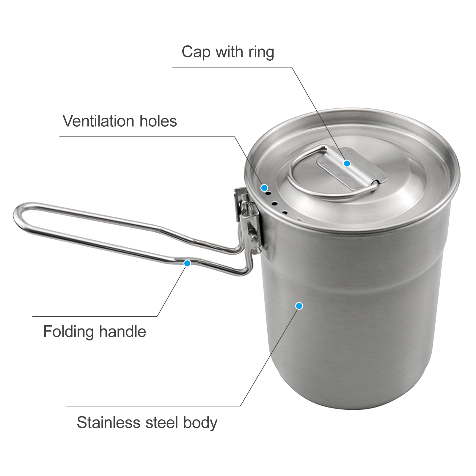 1L Coffee Cup with Folding Han - огляд і ціна Camping Cooking Ware