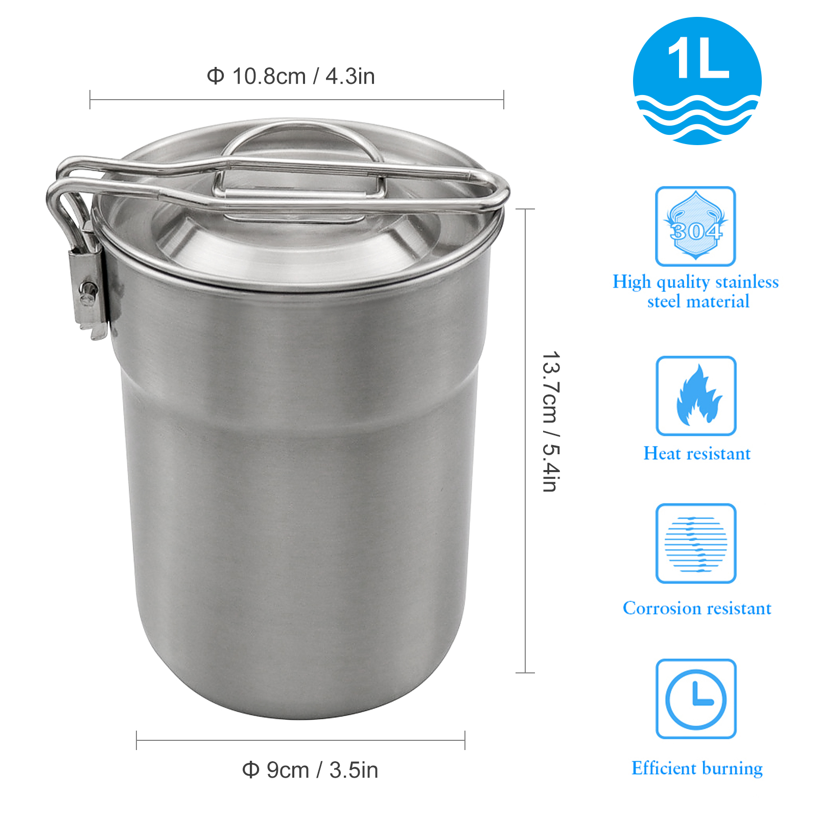 1L Coffee Cup with Folding Han - огляд і ціна Camping Cooking Ware
