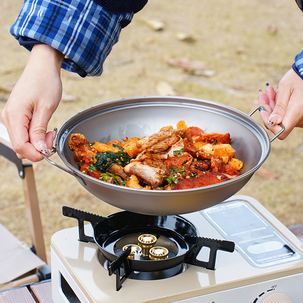 Titanium Wok Pan with Lid Doub - огляд і ціна Camping Cooking Gear Set