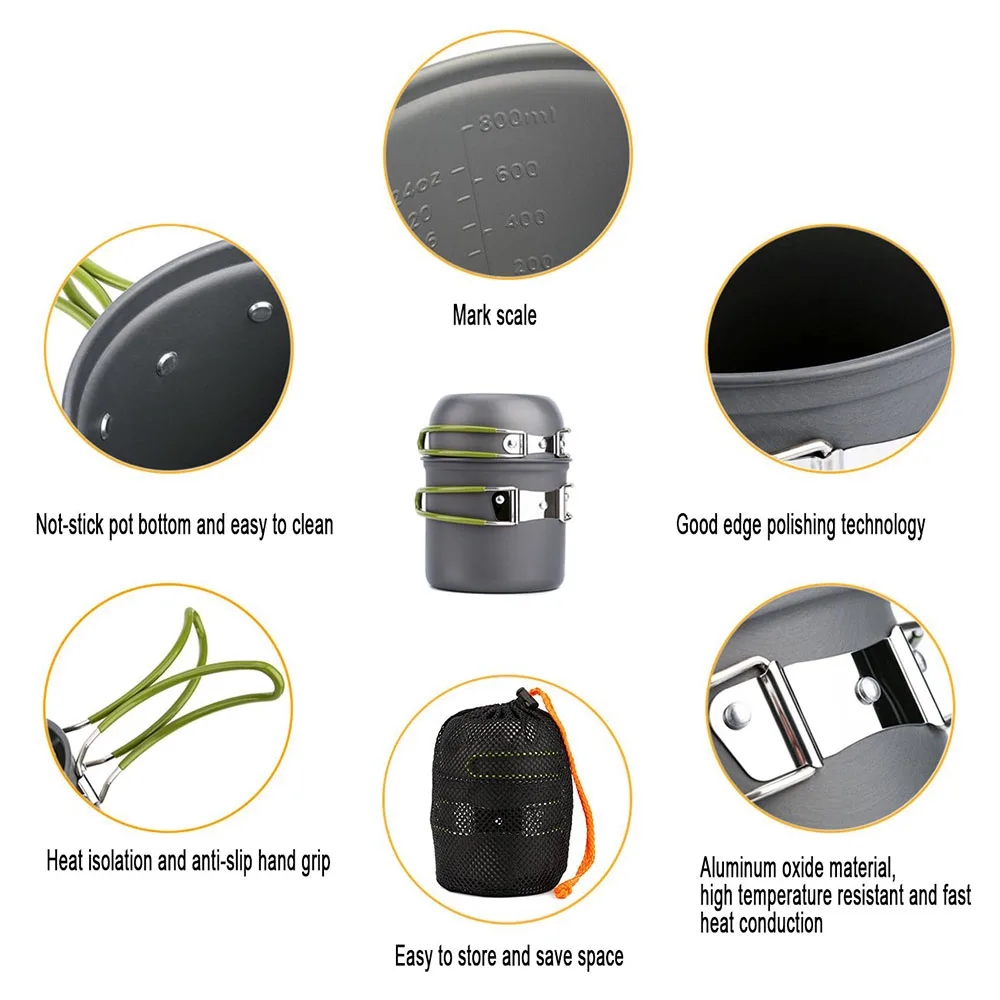 Camping Cookware Mess Kit Ultr - огляд і ціна Camping Cooking Gear Set