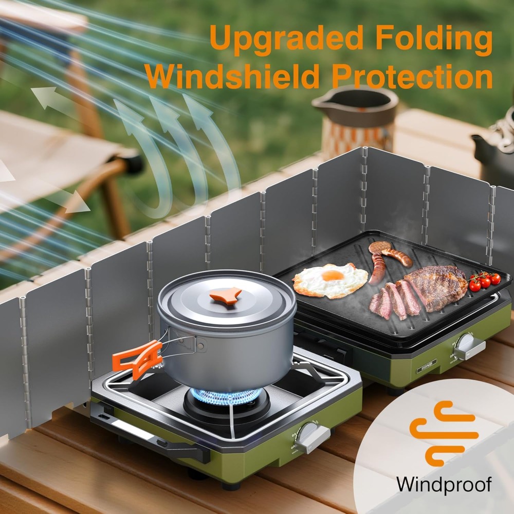 2 Burner Propane Camping Stove - огляд і ціна Camping Cooking Frying Pan