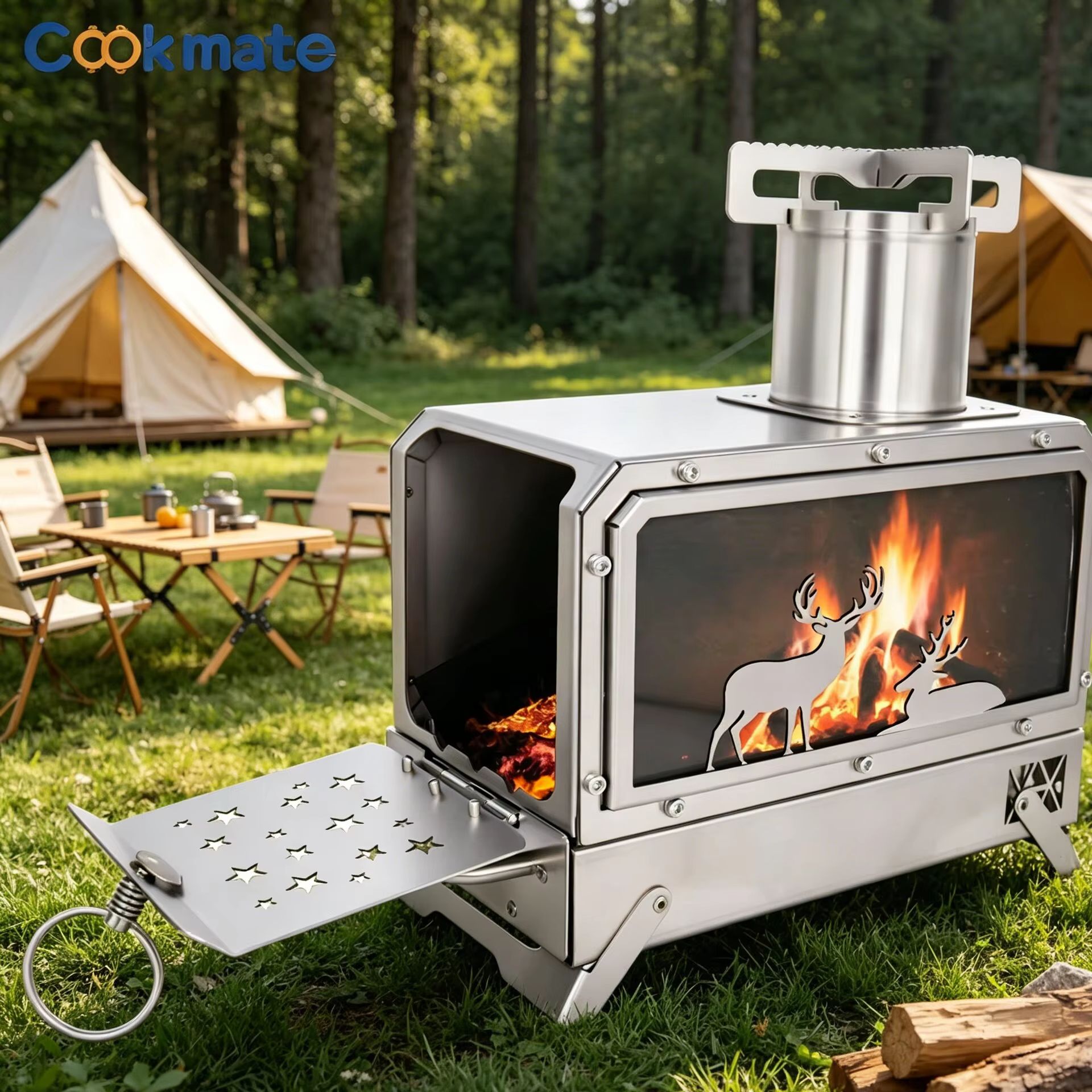 Stainless steel folding firewo - огляд і ціна Camping Cooking