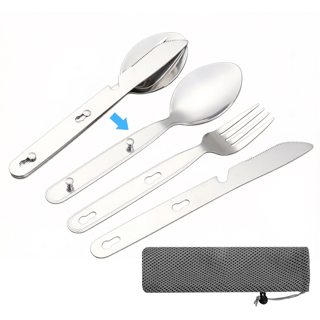 3pcs/set Folding Spoon Fork Kn - огляд і ціна Camping Cooking Knife Set