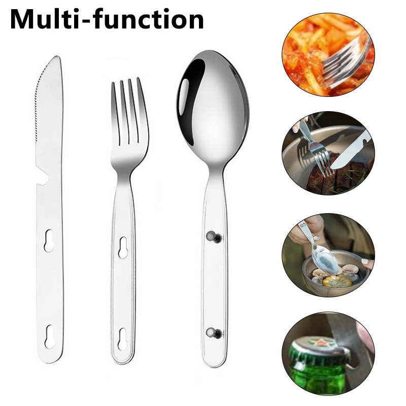 3pcs/set Folding Spoon Fork Kn - огляд і ціна Camping Cooking Knife Set