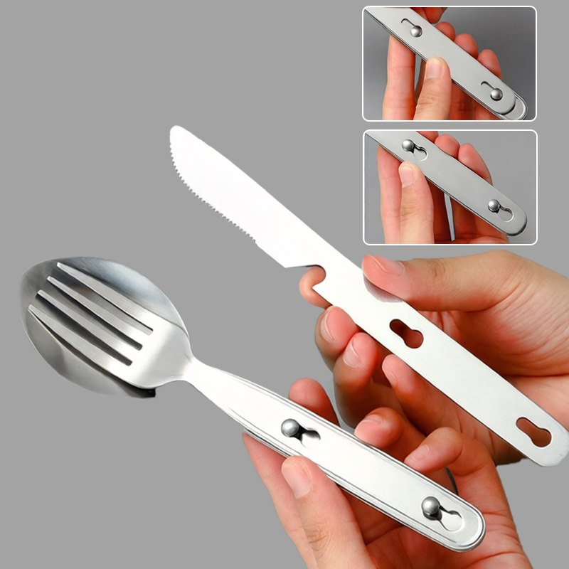 3pcs/set Folding Spoon Fork Kn - огляд і ціна Camping Cooking Knife Set