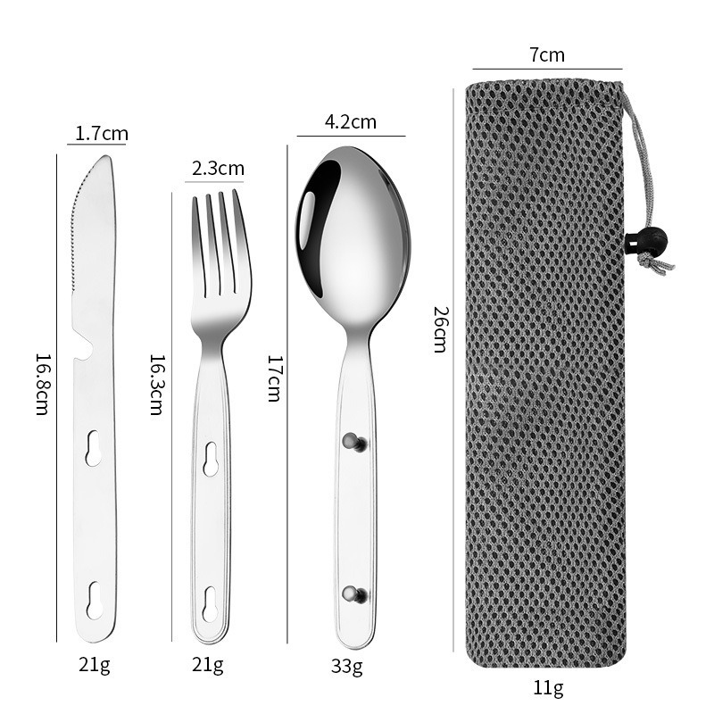 3pcs/set Folding Spoon Fork Kn - огляд і ціна Camping Cooking Knife Set