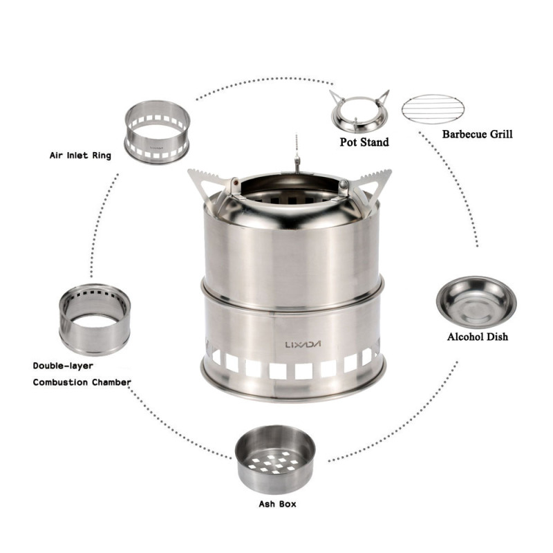 Lixada Stainless Steel Wood St - огляд і ціна Camping Cooking Top