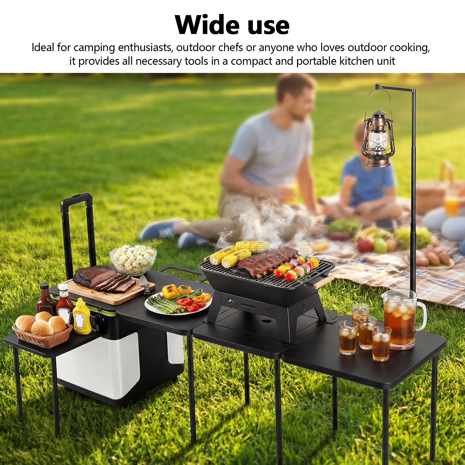 Folding Kitchen Table with Whe - огляд і ціна Camping Cooking Light