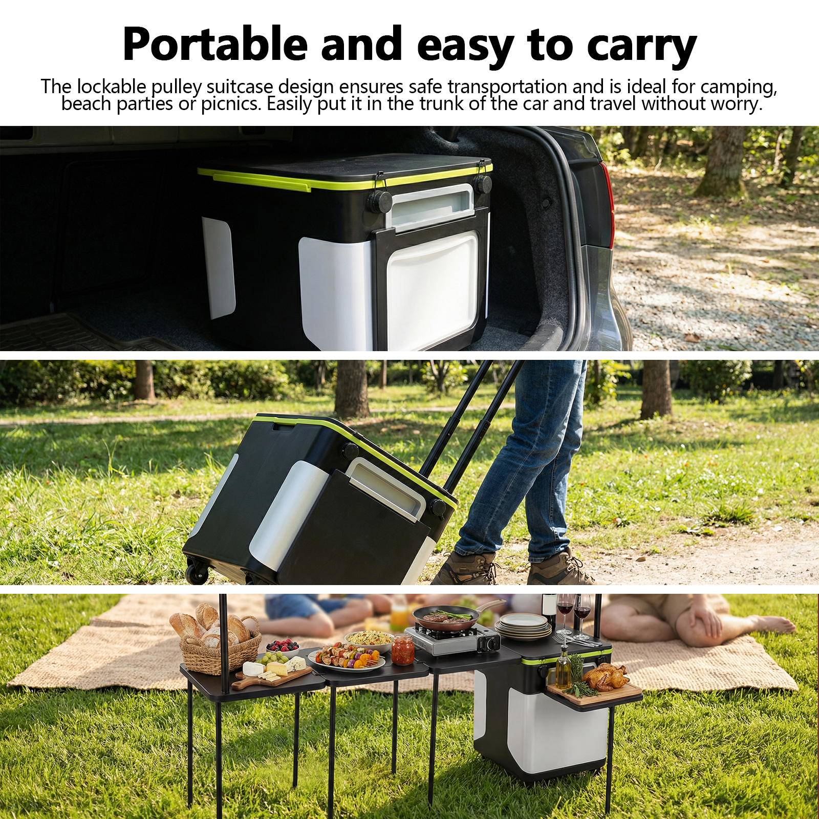 Folding Kitchen Table with Whe - огляд і ціна Camping Cooking Light