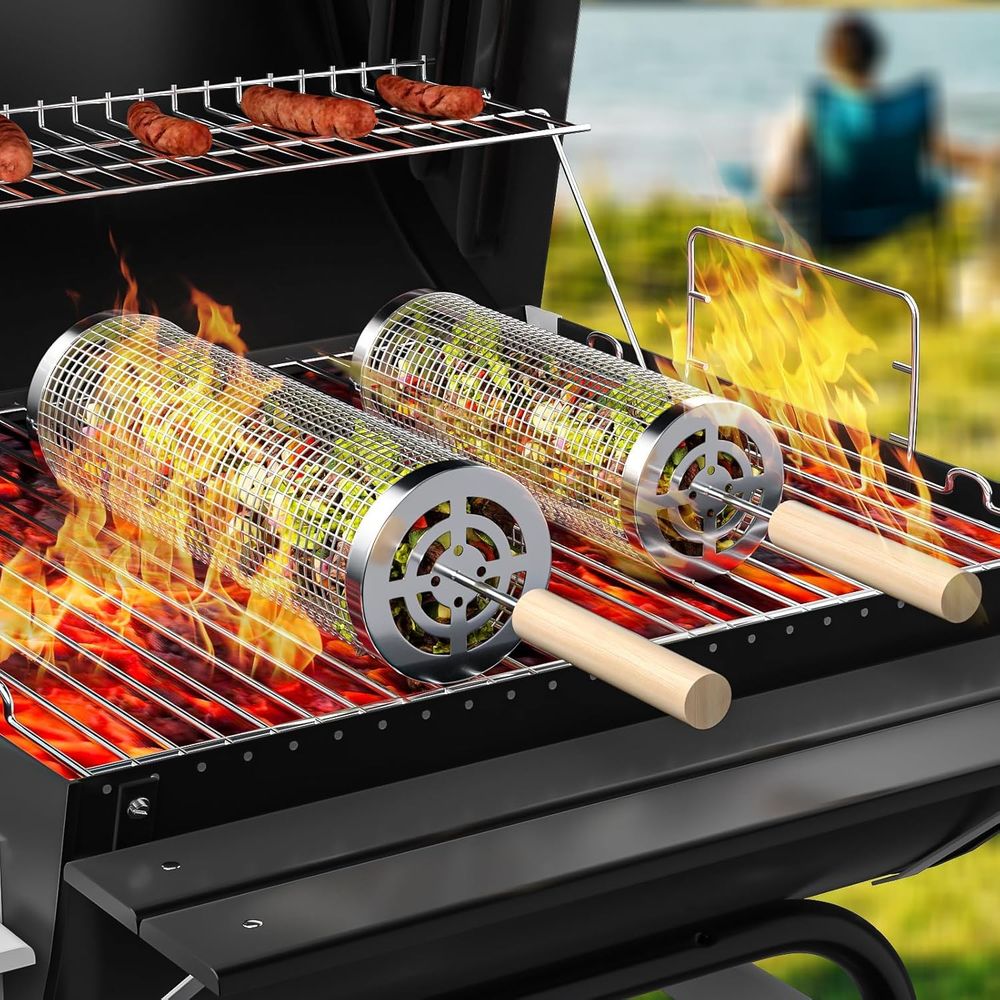 Set of 2 Stainless Steel BBQ G - огляд і ціна Camping Cooking