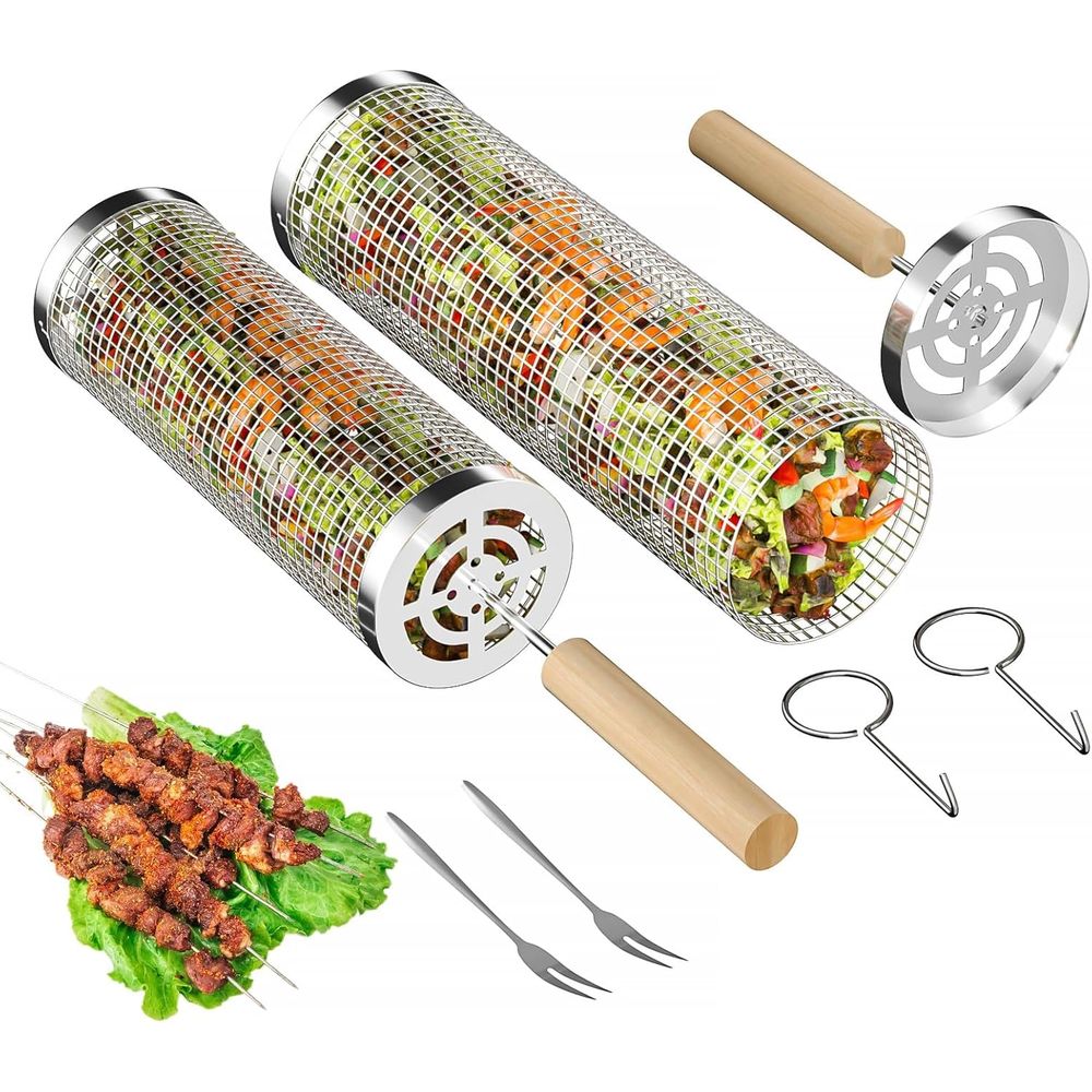Set of 2 Stainless Steel BBQ G - огляд і ціна Camping Cooking