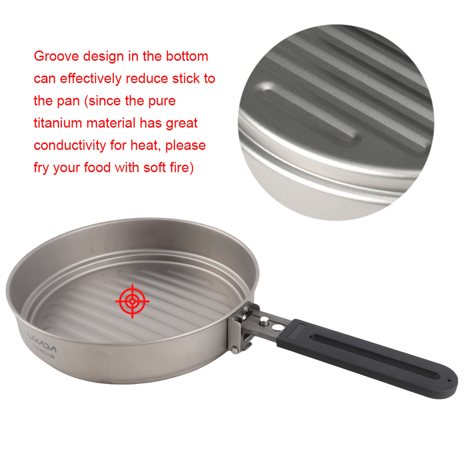Lixada 1100ml Titanium Fry Pan - огляд і ціна Camping Cooking Frying Pan