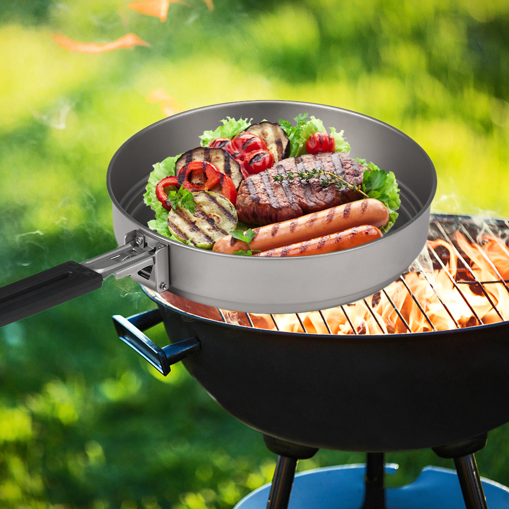 Lixada 1100ml Titanium Fry Pan - огляд і ціна Camping Cooking Frying Pan
