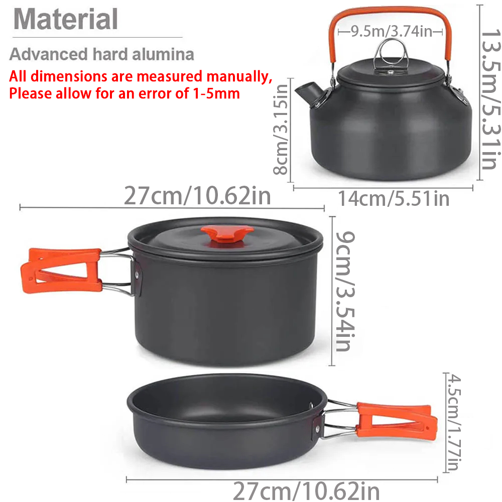 1pcs/1set Camping Cookware Kit - огляд і ціна Camping Cooking Gear Set