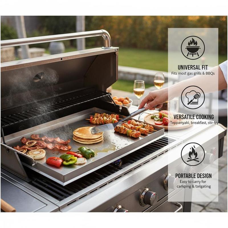 Flat Top Grill Plate 23x16 inc - огляд і ціна Camping Cooking