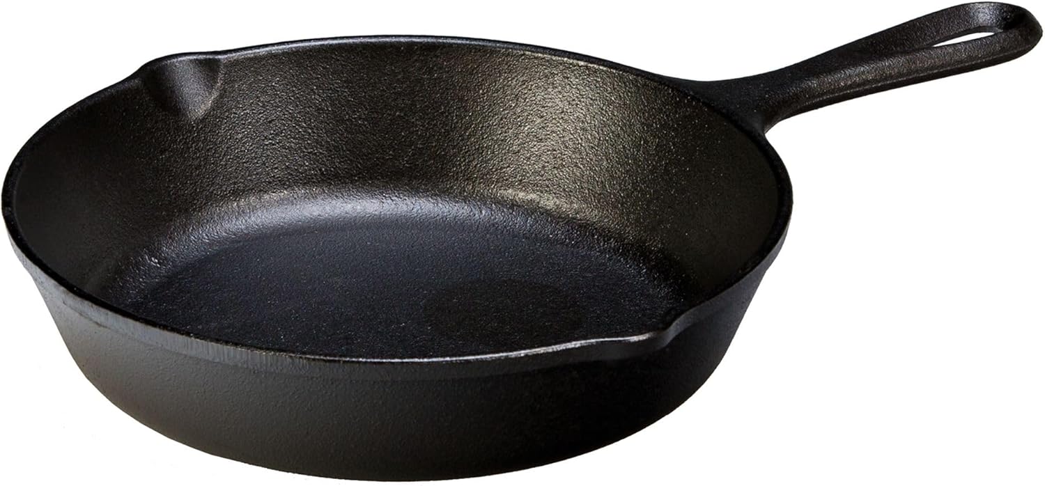 Cast Iron Skillet 8 Inch Pre-S - огляд і ціна Camping Cooking Frying Pan