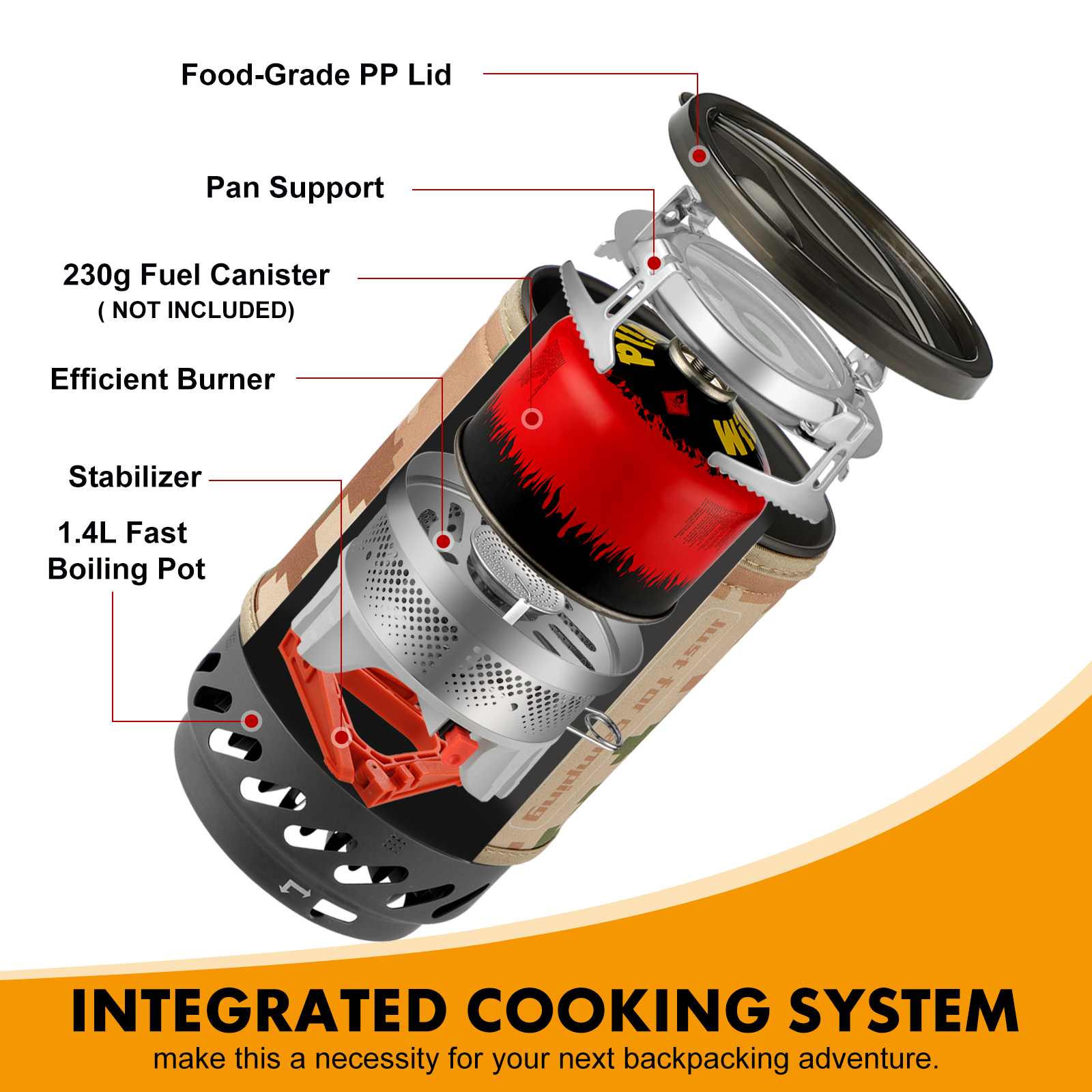 1.4L Portable Cooking System W - огляд і ціна Camping Cooking Tripod
