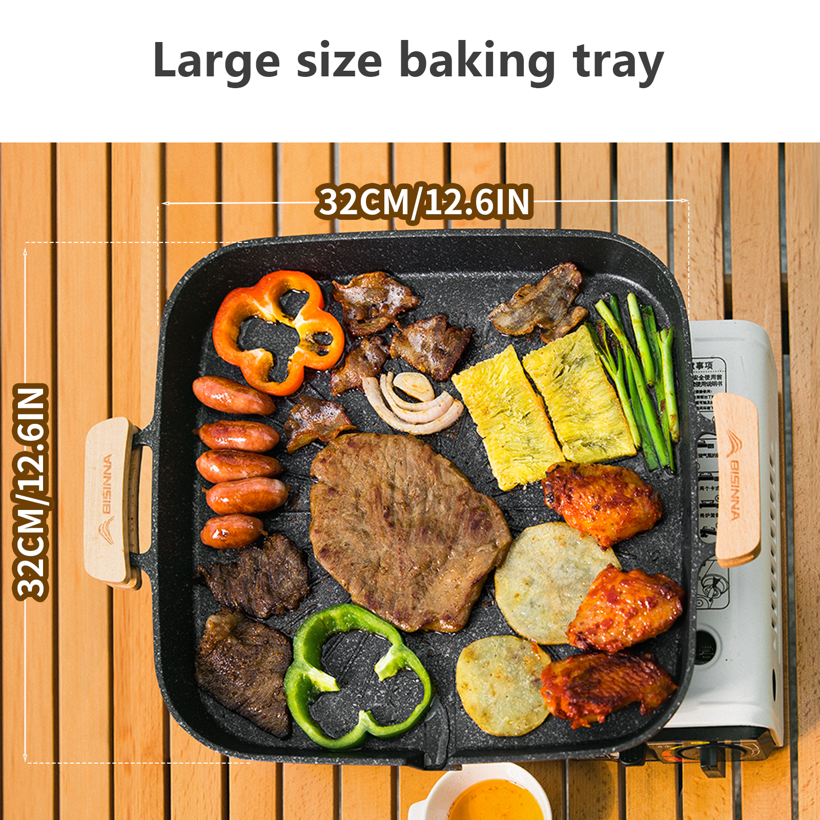 BISINNA Square BBQ Grill Pan N - огляд і ціна Camping Cooking Frying Pan