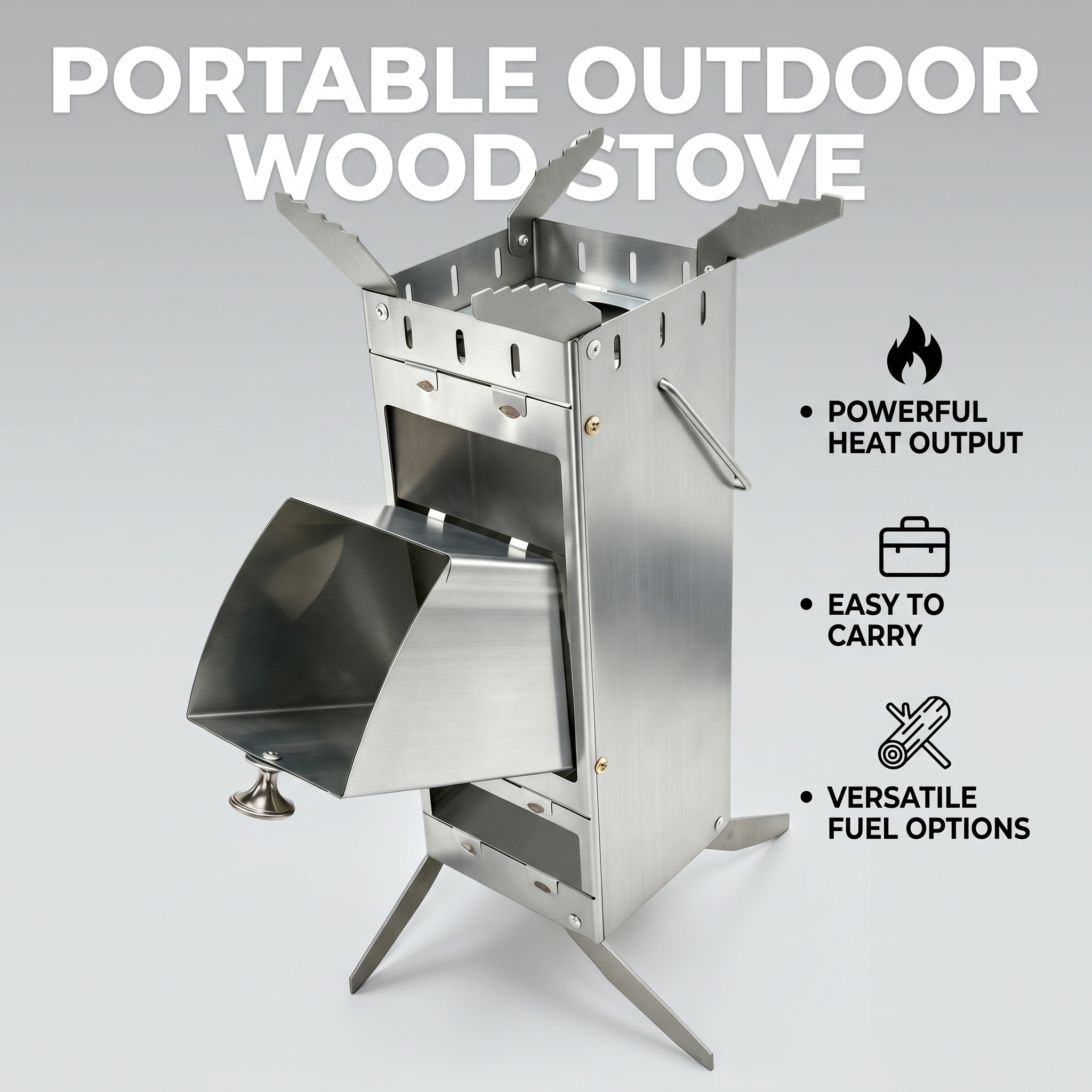 Portable Foldable Rocket Stove - огляд і ціна Camping Cooking Ware