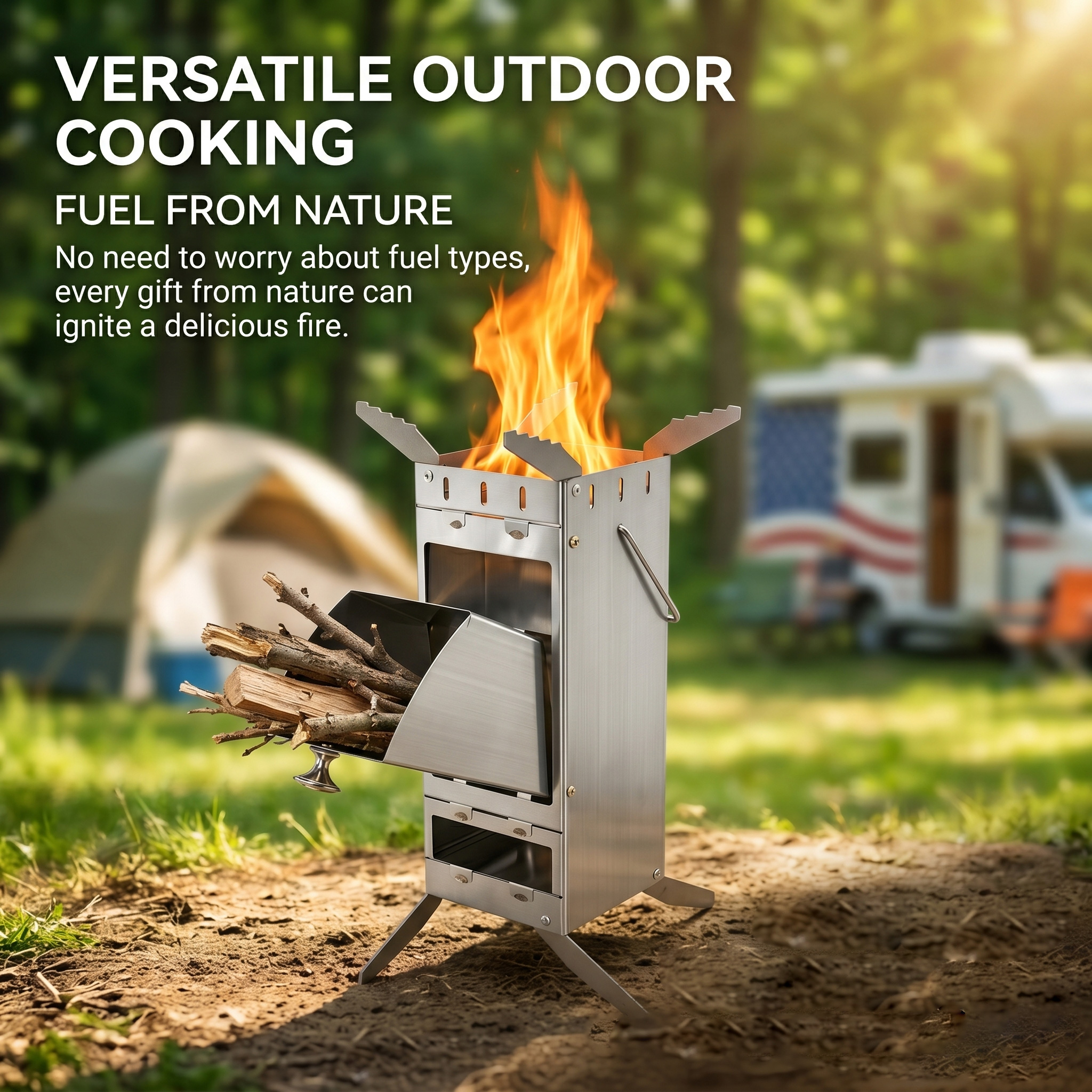 Portable Foldable Rocket Stove - огляд і ціна Camping Cooking Ware