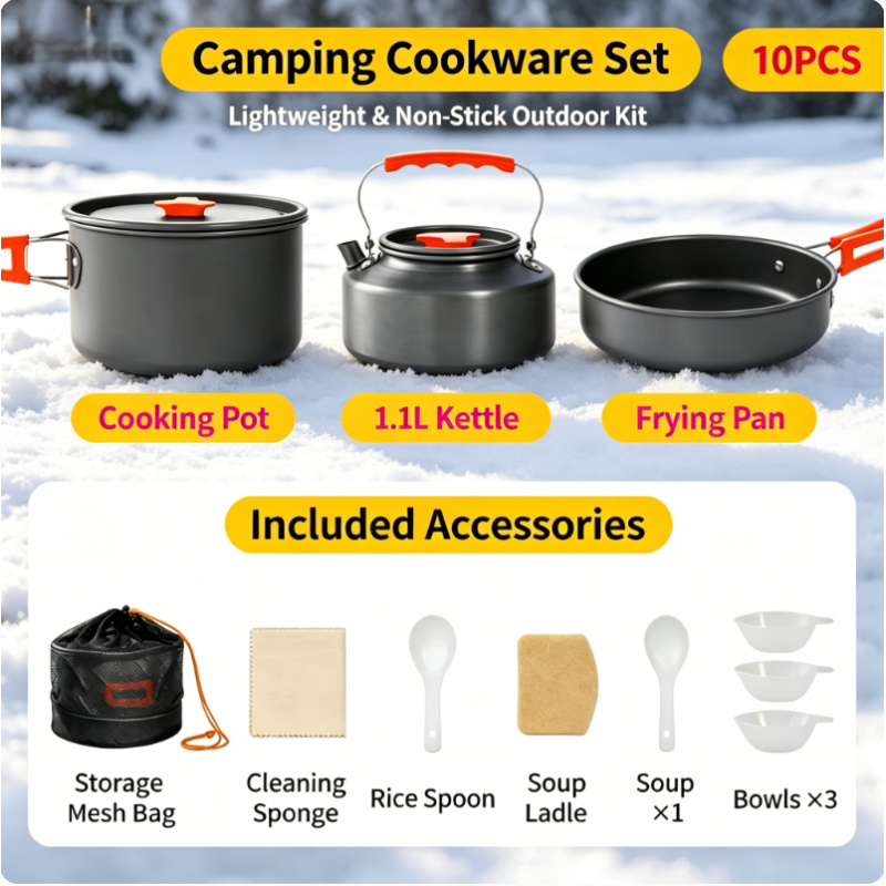 10 Pack Non Stick Camping Cook - огляд і ціна Camping Cooking Pack