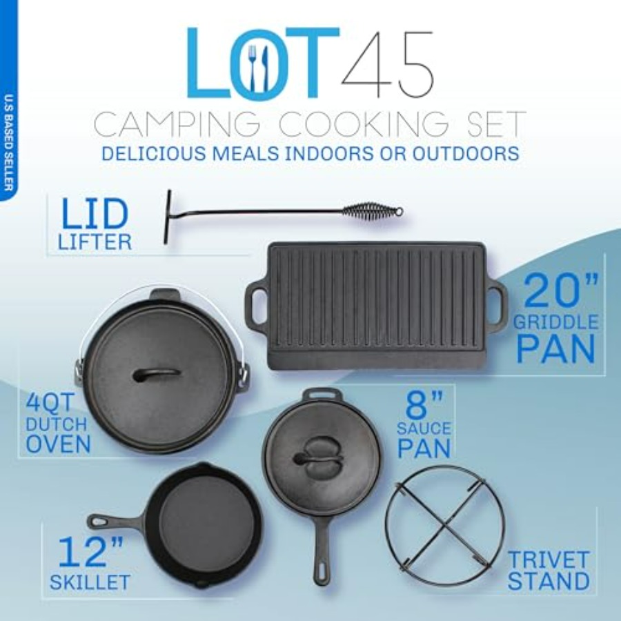 Pre-Seasoned Dutch Oven Campin - огляд і ціна Camping Cooking Frying Pan