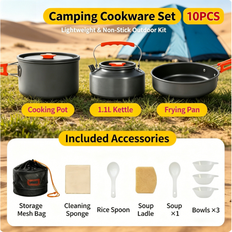 10 Pack Non Stick Camping Cook - огляд і ціна Camping Cooking Pack