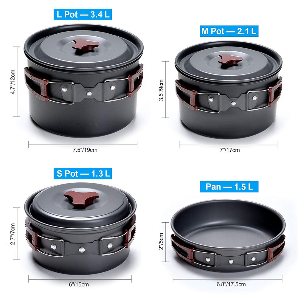 Outdoor Camping Cookware Kit N - огляд і ціна Camping Cooking Gear Set