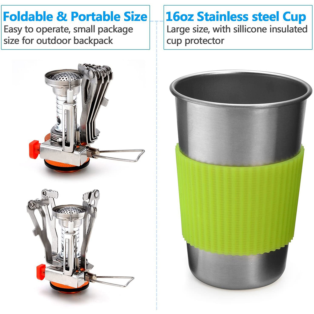Camping Cookware Kit with Stov - огляд і ціна Camping Cooking Gear Set