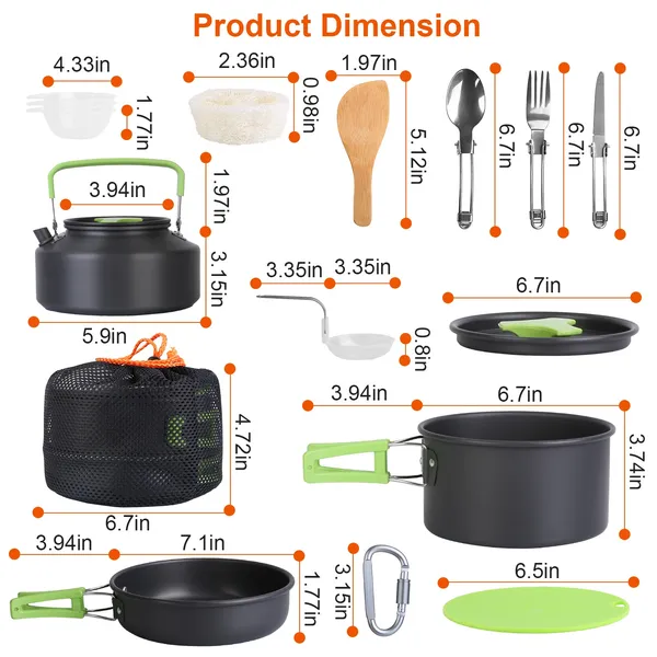 16pcs Camping Cooking Ware Set - огляд і ціна Camping Cooking Ware